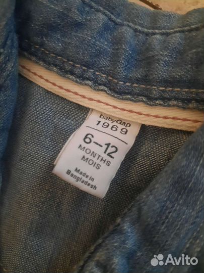 Рубашка джинсовая GAP 6-12 мес