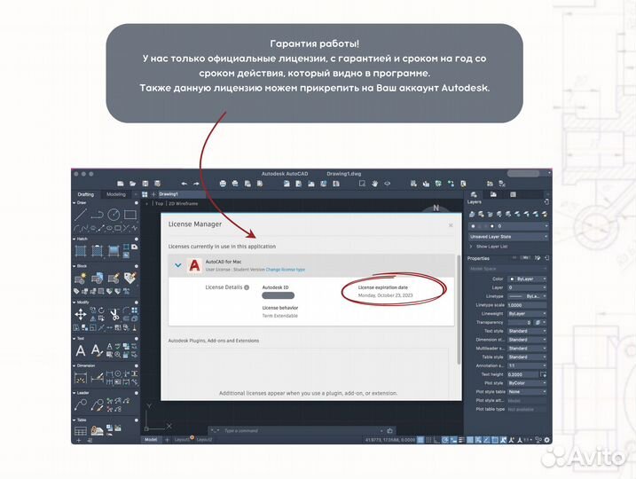 Autocad Mac OS 2022/2023/2024 официальная лицензия
