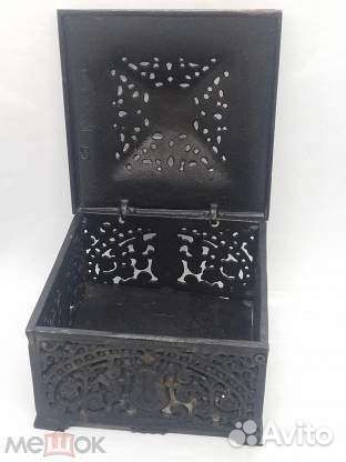 Чугунная ажурная литая шкатулка Куса Клеймо