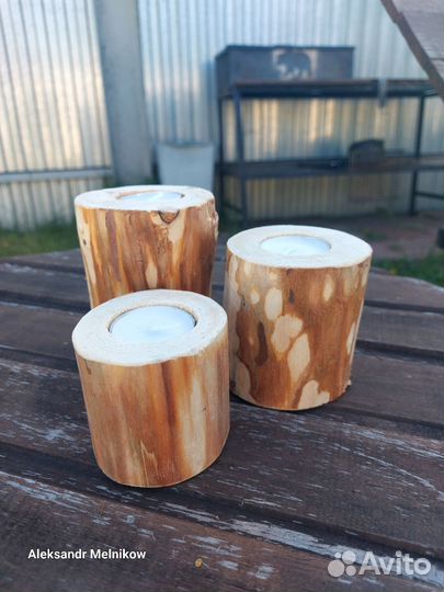 Подсвечник из дерева
