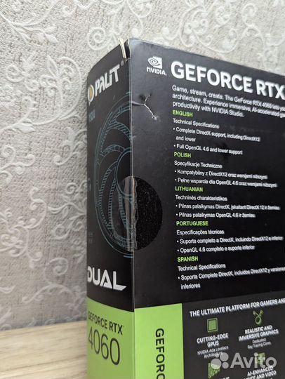 Видеокарта Palit RTX 4060 dual OC 8G