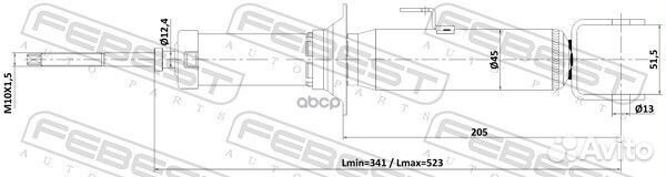 Амортизатор задний gas.twin tube chrysler breeze