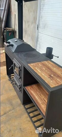 Мангал с печью и барбекю 4в1