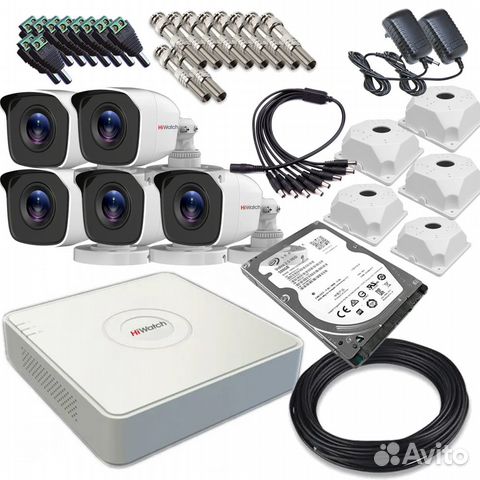 Комплект видеонаблюдение для дома HiWatch 5 камер