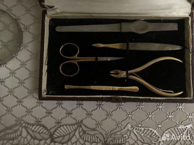 Антикваный позолоченый маникюрный набор Таллин