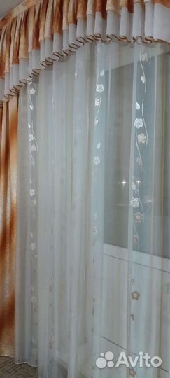 Шторы с ламбрекенами, органза