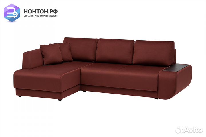 Угловой диван пума Консул бордовый