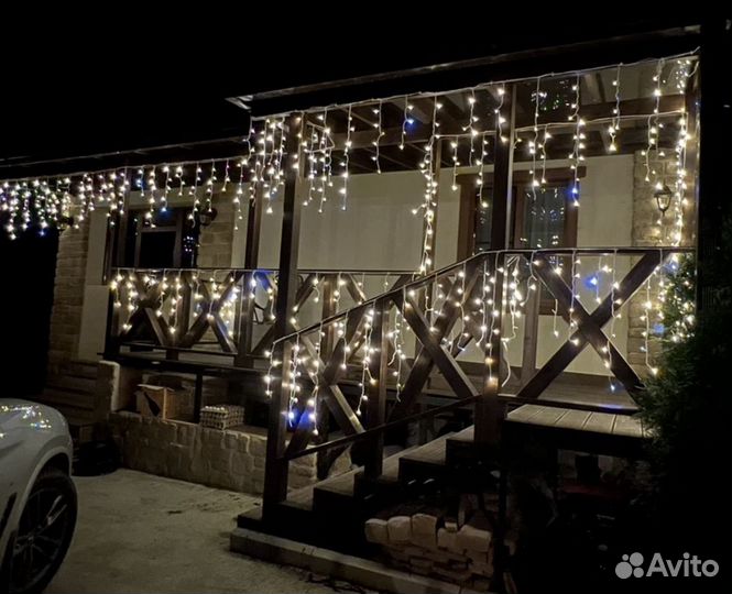 Гирлянда уличная 25м бахрома. Новая