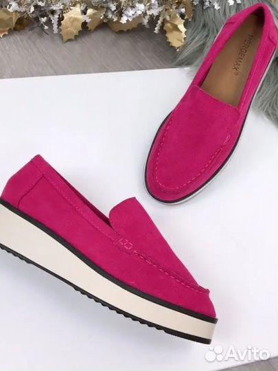 Лоферы женские фуксия