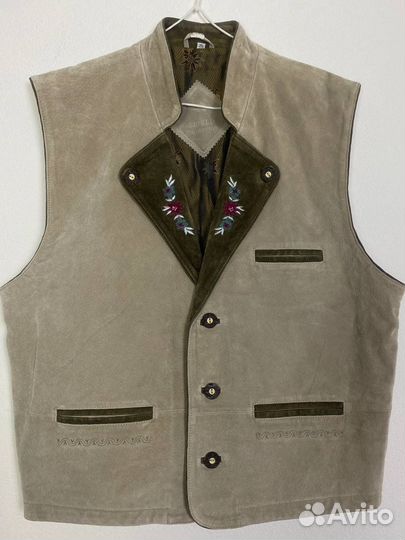Винтажный замшевый баварский жилет