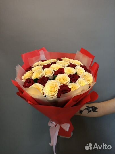 Розы оптом. Букет из роз 50см