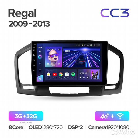 Магнитола Опель Инсигния 1 2009-2013 Teyes CC3