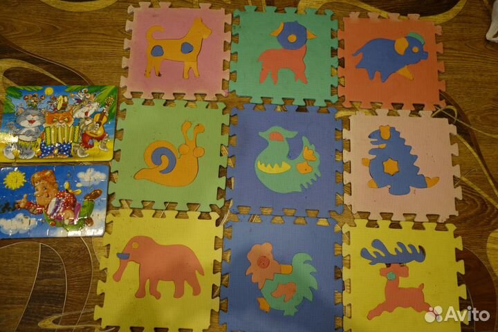 Пазлы коврики мягкие 30-30см.24шт и 9шт