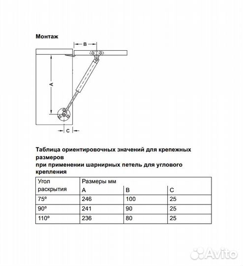 Газовый лифт, нагрузка 80N 373.82.917 Хефеле