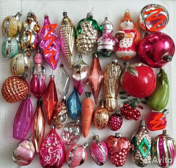 Елочные игрушки СССР на прищепке