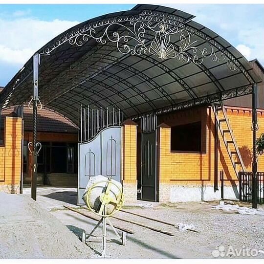 Навесы кованные из поликарбоната