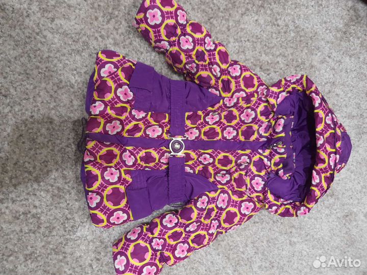 Куртка с комбинезоном зимний для девочки 3-5 лет