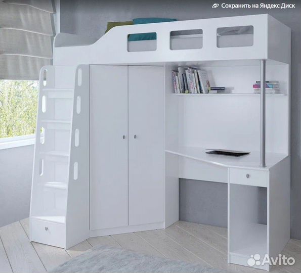 Кровать чердак Дуб Молочный/Сонома