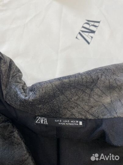 Куртка косуха из натуральной кожи Zara