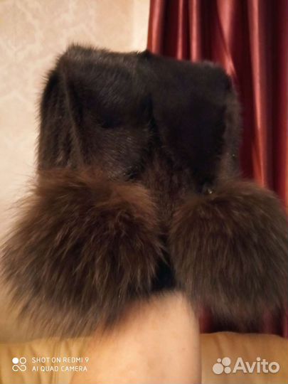 Шапка норковая вязаная женская