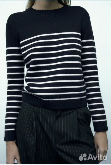Zara новый полосатый свитер кофта