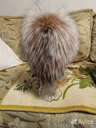 Шапка новая,вязаная норка с чернобуркой