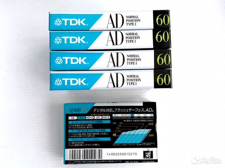 Аудиокассета кассета TDK AD 60 - 1990 г