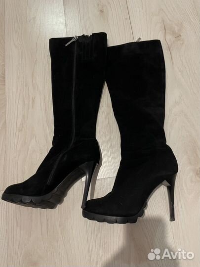 Сапоги замшевые