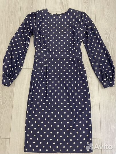 Платье джинсовое футляр 42-44 размер в горох