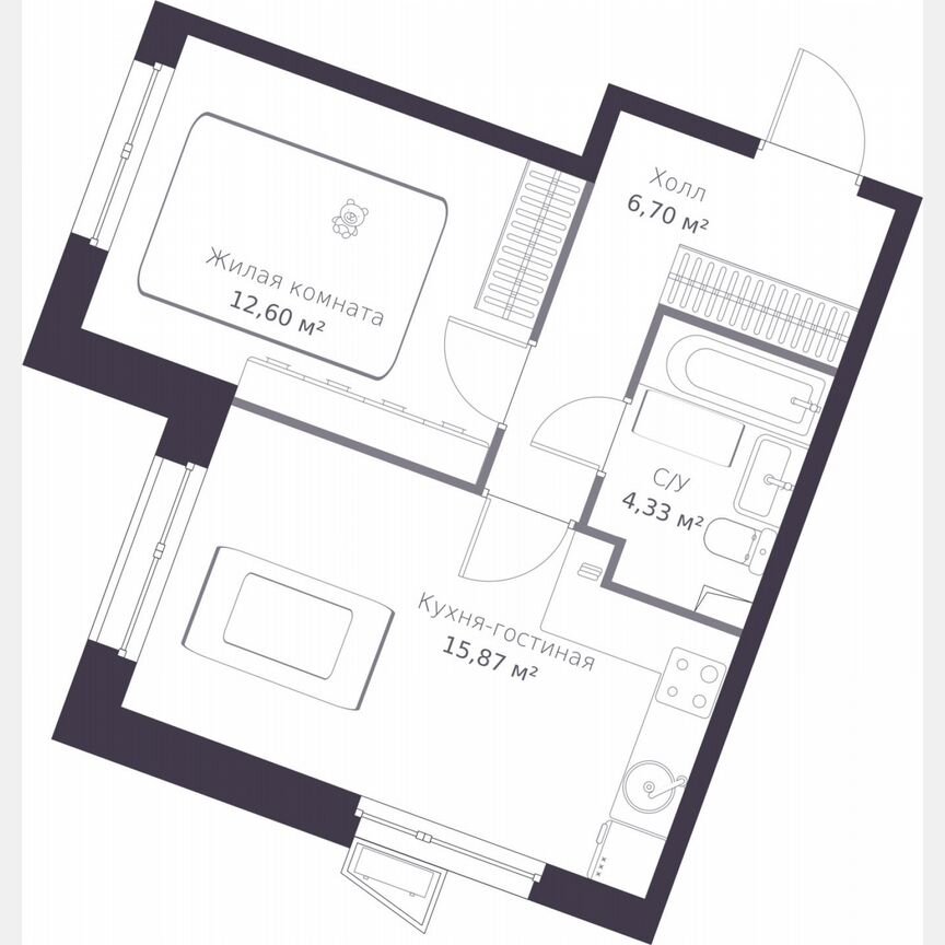 1-к. квартира, 39,5 м², 2/11 эт.