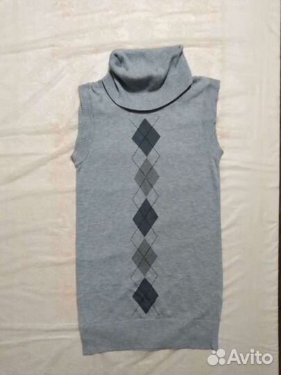 Удлиненный джемпер. Брюки серые