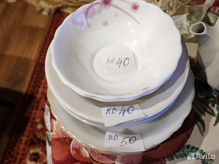 Ладья СССР, хрусталь. Креманка. Тарелки