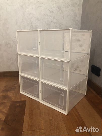 Пластиковые коробки для хранения обуви