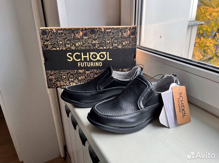 Новые туфли школьные 35 35р для мальчика черные