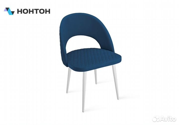 Cтул Гэтсби К1К белый матовый / велюр темно-синий