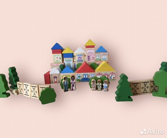 Деревянный конструктор цветной 