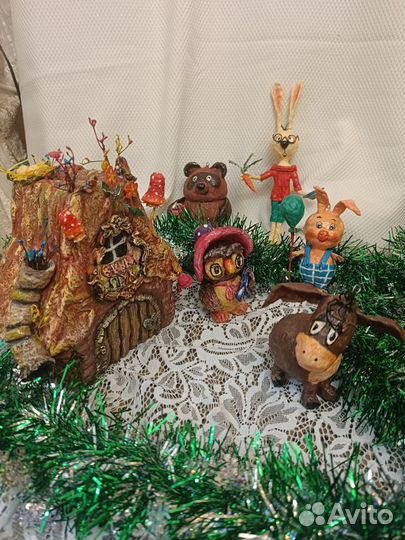 Ватные елочные игрушки#винни пух# герои сказок