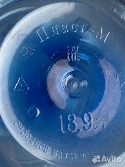 Бутыль 19л с ручкой, многооборотная, пэт 750гр