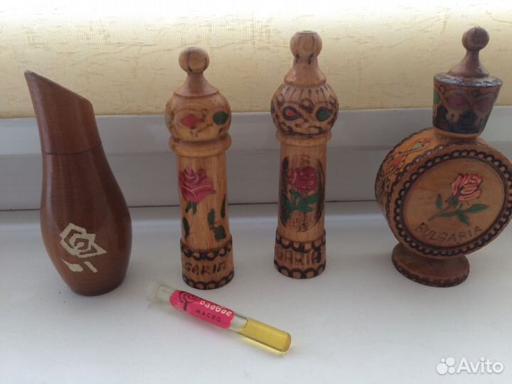 Деревянные флаконы от духов Болгарское розовое мас
