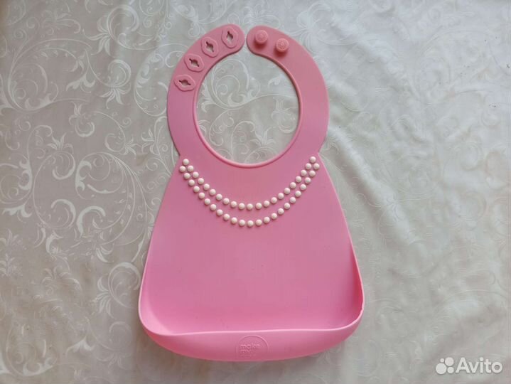 Нагрудник для кормления силиконовый Make my day