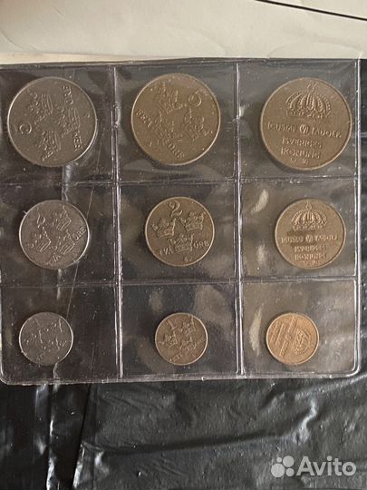 Набор шведских монет в блистере 1971 года