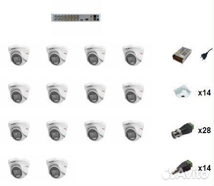 Комплект видеонаблюдения HiWatch 13 камер с технол