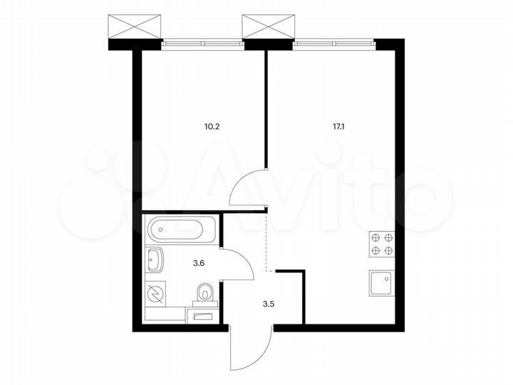 1-к. квартира, 34,4 м², 33/33 эт.