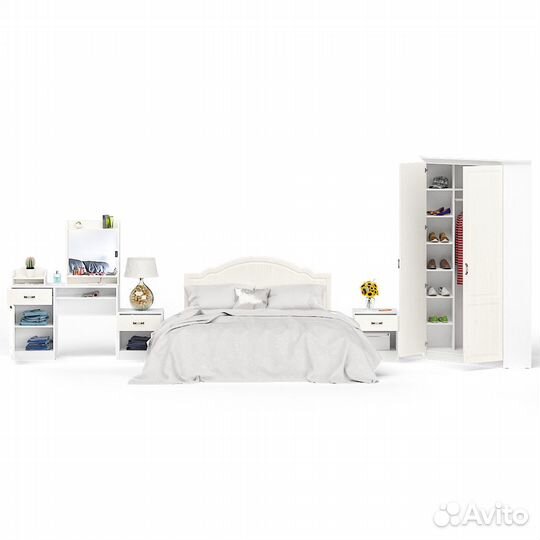 Мебель для спальни Ливерпуль № 3 цвет ясень ваниль/белый