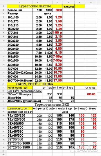 Курьерские пакеты 240 320 белые / этикетки