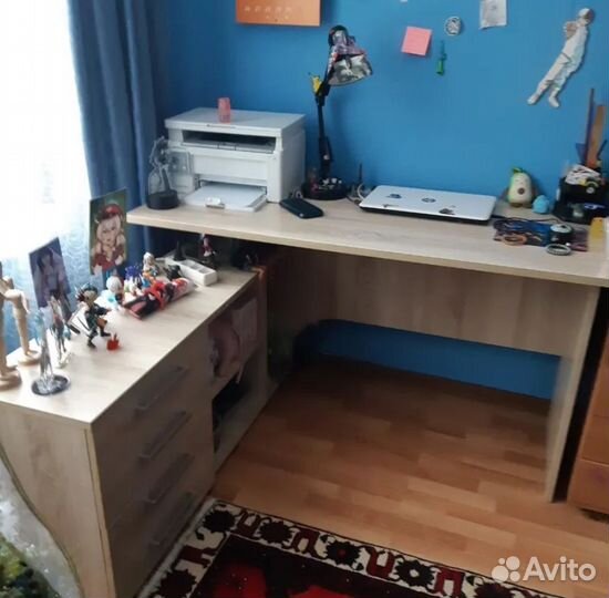 Стол компьютерный Алькор в цвете Бетон