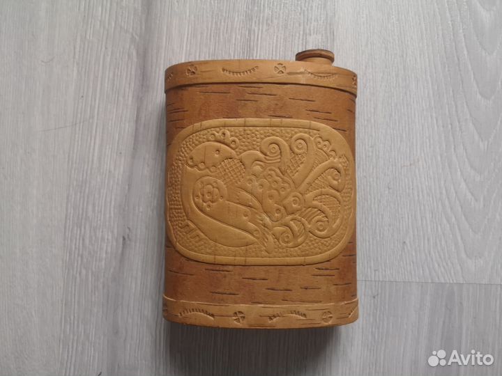 Новая фляжка из бересты 350 мл