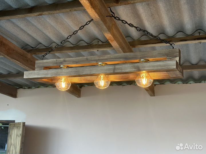 Лофт люстра Modern 1.0 из дерева на заказ