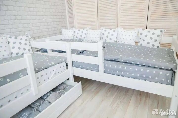 Кровать из массива двухъярусная трансформер 80*190