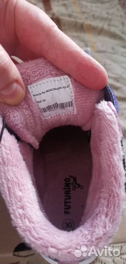 Кеды утепленные для девочки 30 размер
